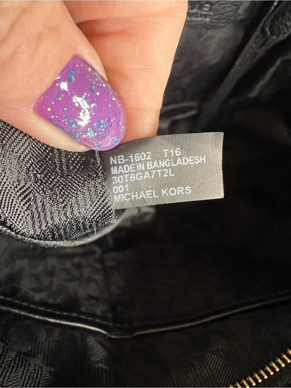 Michael Kors Black Leather Tote with Gold Logo Charm - Picture 10 of 16
